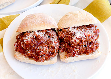 Beef Bolognese Sloppy Joes